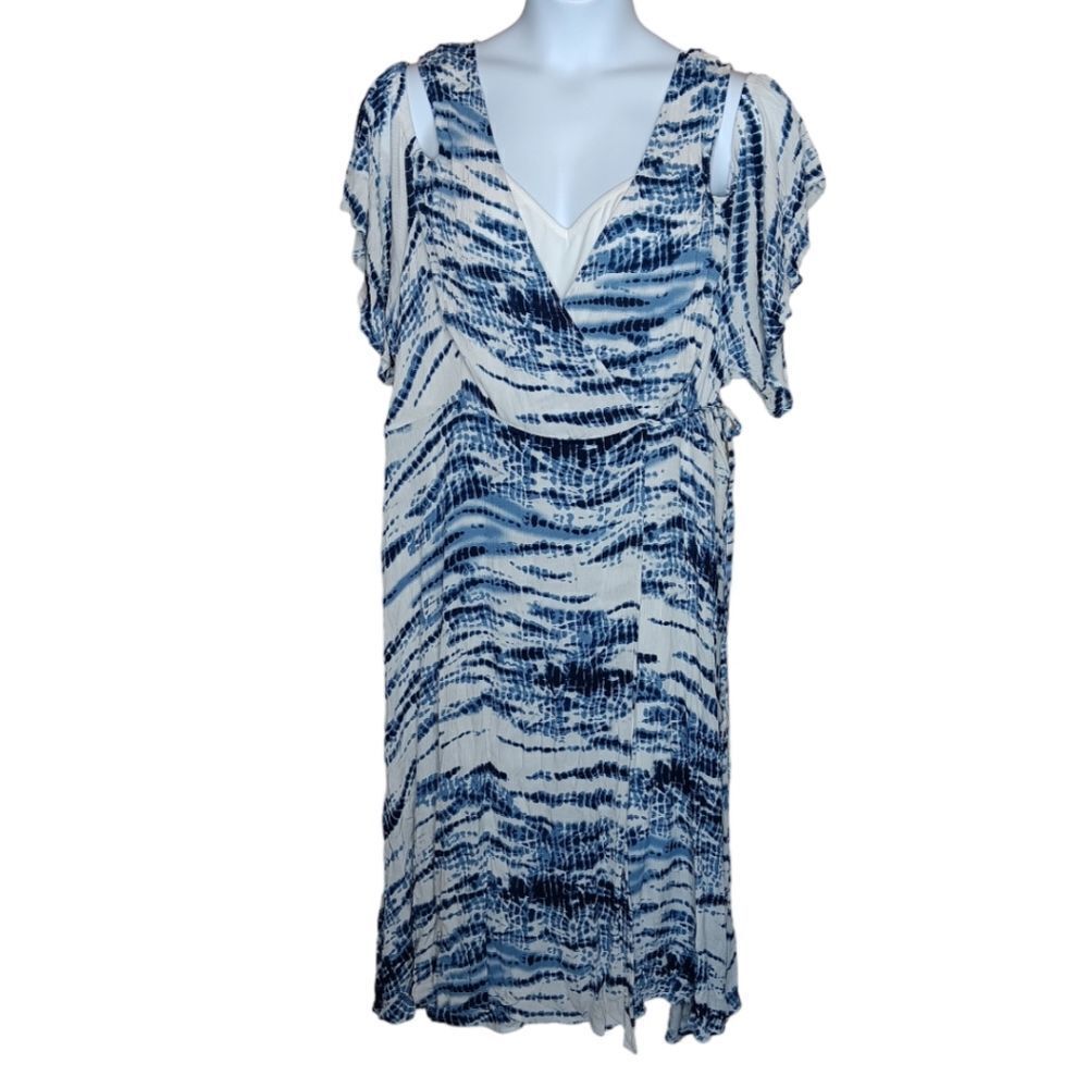Torrid Tie Dye Cold ShldrWrap Dress 5X